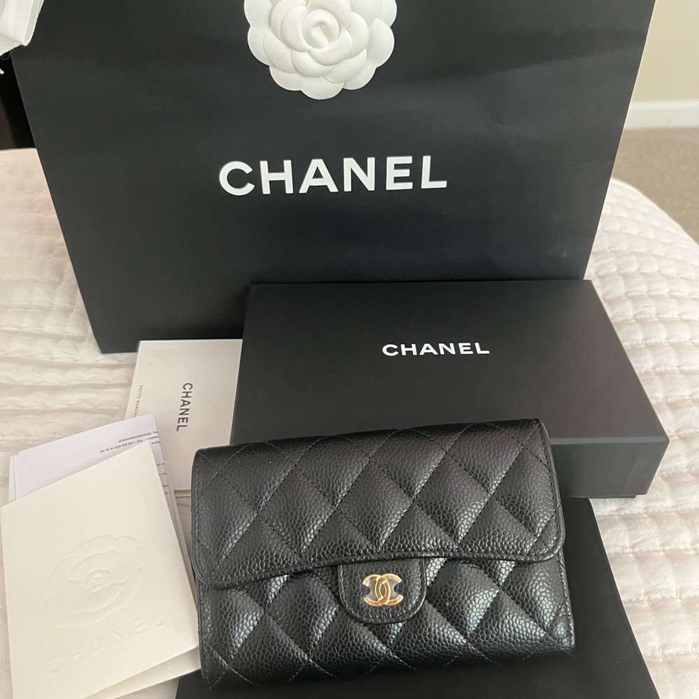 Chanel trifold wallet